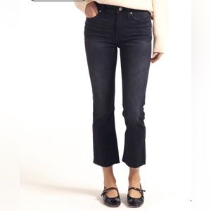 Jcrew 9” Billie Demi boot cut crop charcoal black denim jeans. Size 28.